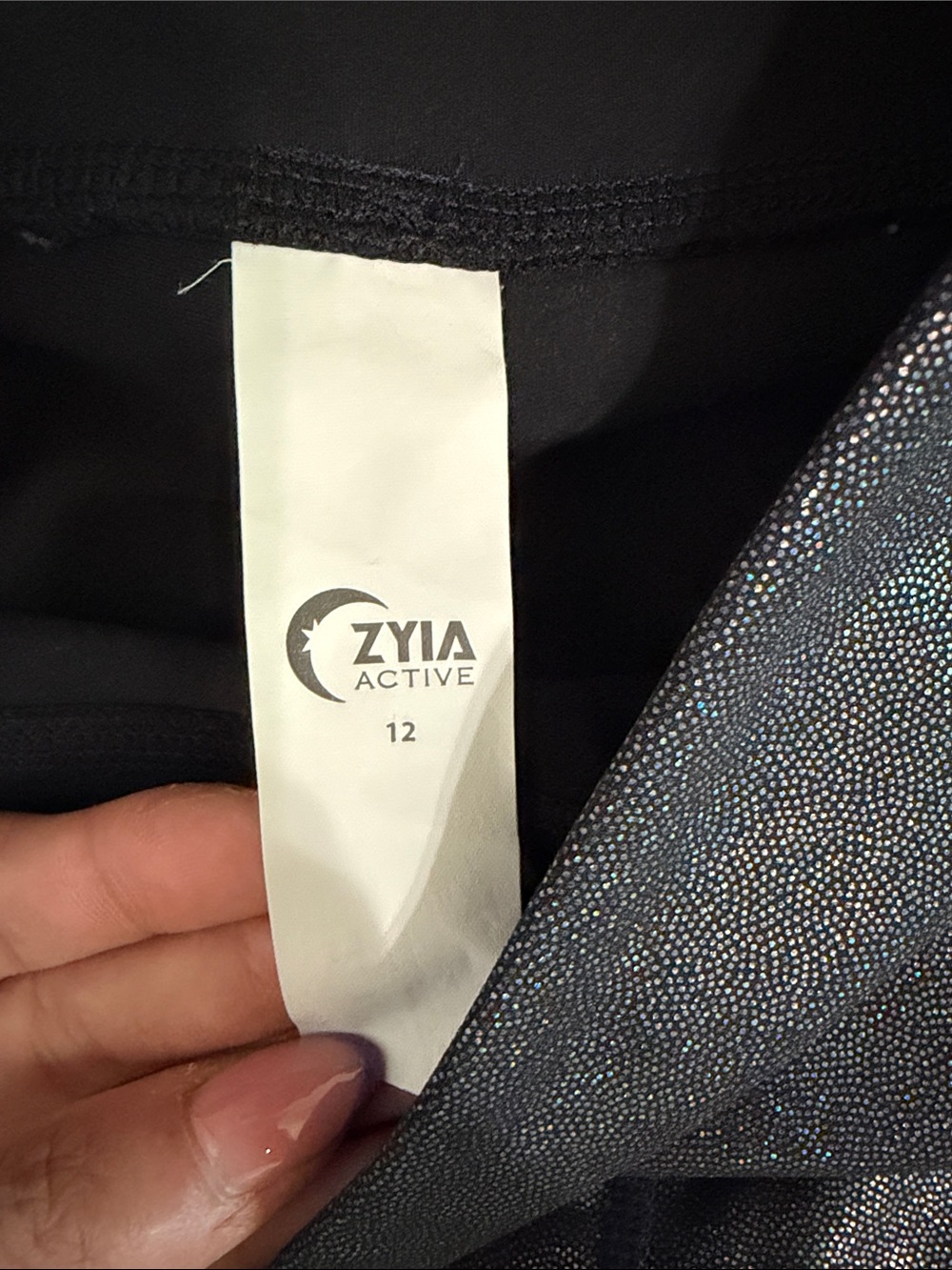 ZYIA Iridescent Navy High-Waist Leggings and PADDED sports bra set - Picture 5 of 6